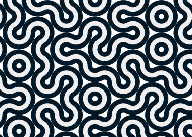 Renkli fayanslar, pürüzsüz rastgele birbirine bağlı dalgalı çizgiler deseni, bağlantı sanatı arkaplan tasarımı çizimi  