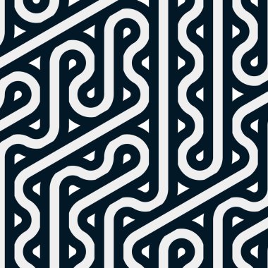 Renkli fayanslar, pürüzsüz rastgele birbirine bağlı dalgalı çizgiler deseni, bağlantı sanatı arkaplan tasarımı çizimi  