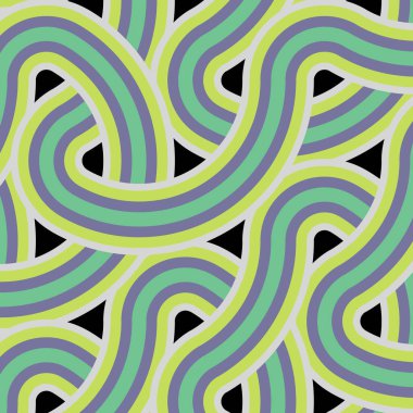 Renkli fayanslar, pürüzsüz rastgele birbirine bağlı dalgalı çizgiler deseni, bağlantı sanatı arkaplan tasarımı çizimi  