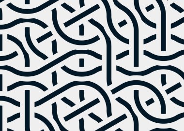 Renkli fayanslar, pürüzsüz rastgele birbirine bağlı dalgalı çizgiler deseni, bağlantı sanatı arkaplan tasarımı çizimi  