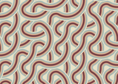 Renkli fayanslar, pürüzsüz rastgele birbirine bağlı dalgalı çizgiler deseni, bağlantı sanatı arkaplan tasarımı çizimi  