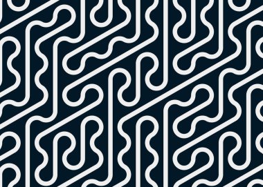 Renkli fayanslar, pürüzsüz rastgele birbirine bağlı dalgalı çizgiler deseni, bağlantı sanatı arkaplan tasarımı çizimi  