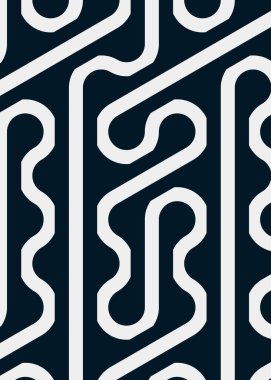 Renkli fayanslar, pürüzsüz rastgele birbirine bağlı dalgalı çizgiler deseni, bağlantı sanatı arkaplan tasarımı çizimi  