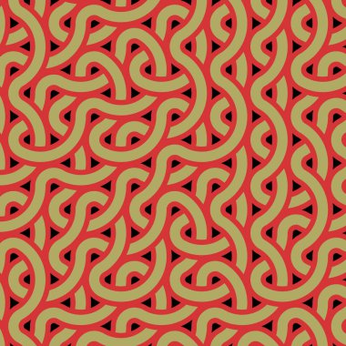 Renkli fayanslar, pürüzsüz rastgele birbirine bağlı dalgalı çizgiler deseni, bağlantı sanatı arkaplan tasarımı çizimi  