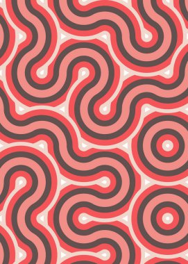 Renkli fayanslar, pürüzsüz rastgele birbirine bağlı dalgalı çizgiler deseni, bağlantı sanatı arkaplan tasarımı çizimi  