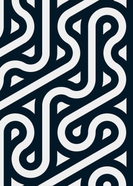 Renkli fayanslar, pürüzsüz rastgele birbirine bağlı dalgalı çizgiler deseni, bağlantı sanatı arkaplan tasarımı çizimi  