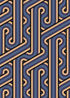 Renkli fayanslar, pürüzsüz rastgele birbirine bağlı dalgalı çizgiler deseni, bağlantı sanatı arkaplan tasarımı çizimi  