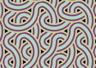 Renkli fayanslar, pürüzsüz rastgele birbirine bağlı dalgalı çizgiler deseni, bağlantı sanatı arkaplan tasarımı çizimi  