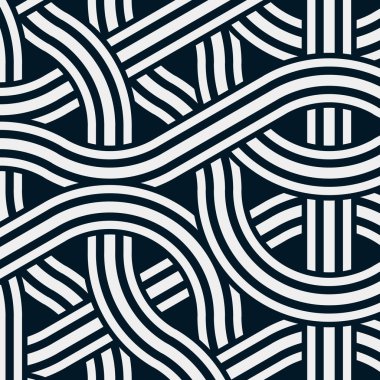 Renkli fayanslar, pürüzsüz rastgele birbirine bağlı dalgalı çizgiler deseni, bağlantı sanatı arkaplan tasarımı çizimi  