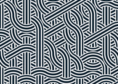 Renkli fayanslar, pürüzsüz rastgele birbirine bağlı dalgalı çizgiler deseni, bağlantı sanatı arkaplan tasarımı çizimi  