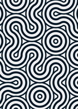 Renkli fayanslar, pürüzsüz rastgele birbirine bağlı dalgalı çizgiler deseni, bağlantı sanatı arkaplan tasarımı çizimi  