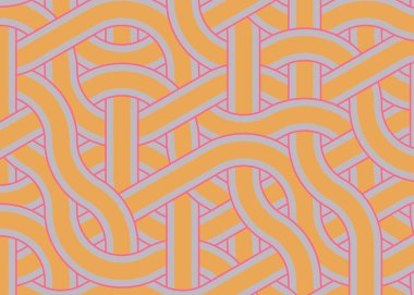 Renkli fayanslar, pürüzsüz rastgele birbirine bağlı dalgalı çizgiler deseni, bağlantı sanatı arkaplan tasarımı çizimi  