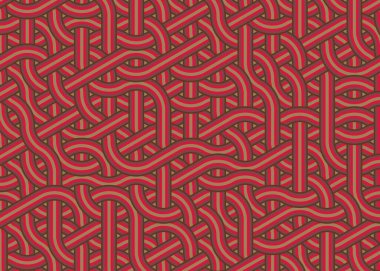 Renkli fayanslar, pürüzsüz rastgele birbirine bağlı dalgalı çizgiler deseni, bağlantı sanatı arkaplan tasarımı çizimi  