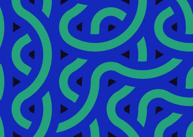 Renkli fayanslar, pürüzsüz rastgele birbirine bağlı dalgalı çizgiler deseni, bağlantı sanatı arkaplan tasarımı çizimi  