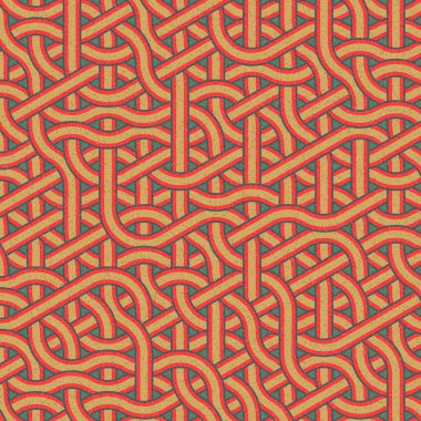 Renkli fayanslar, pürüzsüz rastgele birbirine bağlı dalgalı çizgiler deseni, bağlantı sanatı arkaplan tasarımı çizimi  