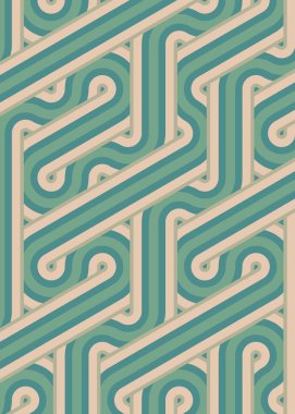 Renkli fayanslar, pürüzsüz rastgele birbirine bağlı dalgalı çizgiler deseni, bağlantı sanatı arkaplan tasarımı çizimi  