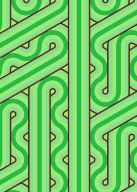 Renkli fayanslar, pürüzsüz rastgele birbirine bağlı dalgalı çizgiler deseni, bağlantı sanatı arkaplan tasarımı çizimi  