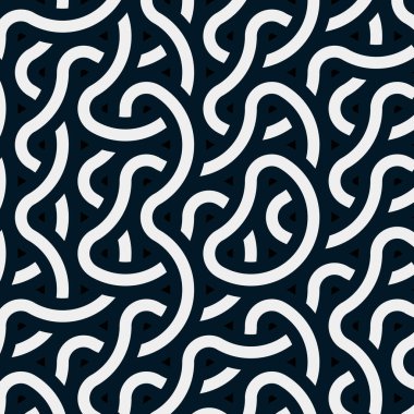 Renkli fayanslar, pürüzsüz rastgele birbirine bağlı dalgalı çizgiler deseni, bağlantı sanatı arkaplan tasarımı çizimi  