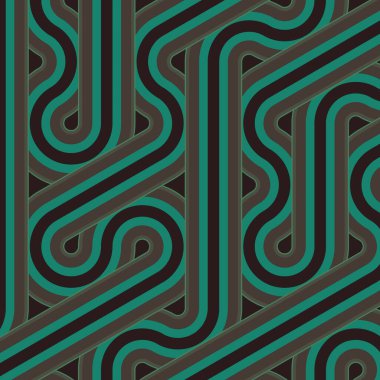 Renkli fayanslar, pürüzsüz rastgele birbirine bağlı dalgalı çizgiler deseni, bağlantı sanatı arkaplan tasarımı çizimi  