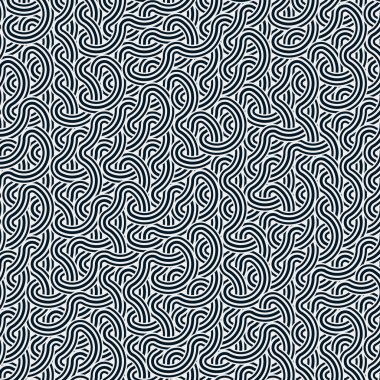 Renkli fayanslar, pürüzsüz rastgele birbirine bağlı dalgalı çizgiler deseni, bağlantı sanatı arkaplan tasarımı çizimi  