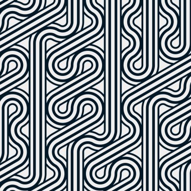 Renkli fayanslar, pürüzsüz rastgele birbirine bağlı dalgalı çizgiler deseni, bağlantı sanatı arkaplan tasarımı çizimi  