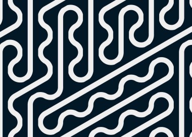 Renkli fayanslar, pürüzsüz rastgele birbirine bağlı dalgalı çizgiler deseni, bağlantı sanatı arkaplan tasarımı çizimi  