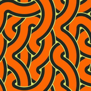 Renkli fayanslar, pürüzsüz rastgele birbirine bağlı dalgalı çizgiler deseni, bağlantı sanatı arkaplan tasarımı çizimi  