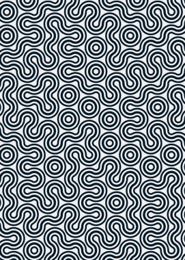 Renkli fayanslar, pürüzsüz rastgele birbirine bağlı dalgalı çizgiler deseni, bağlantı sanatı arkaplan tasarımı çizimi  