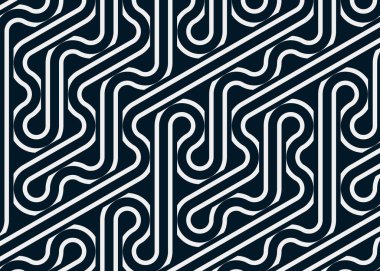 Renkli fayanslar, pürüzsüz rastgele birbirine bağlı dalgalı çizgiler deseni, bağlantı sanatı arkaplan tasarımı çizimi  