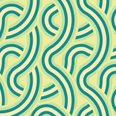 Renkli fayanslar, pürüzsüz rastgele birbirine bağlı dalgalı çizgiler deseni, bağlantı sanatı arkaplan tasarımı çizimi  