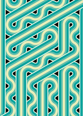 Renkli fayanslar, pürüzsüz rastgele birbirine bağlı dalgalı çizgiler deseni, bağlantı sanatı arkaplan tasarımı çizimi  