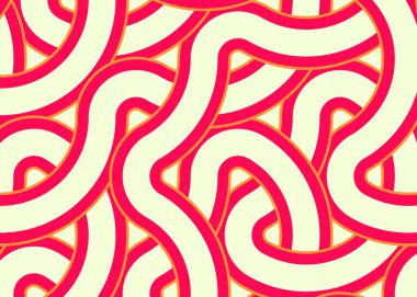 Renkli fayanslar, pürüzsüz rastgele birbirine bağlı dalgalı çizgiler deseni, bağlantı sanatı arkaplan tasarımı çizimi  