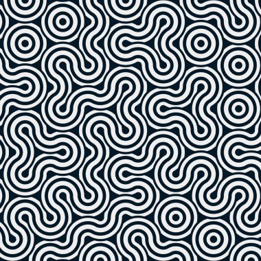 dalgalı ve eğri çizgileri olan renkli fayanslar, bağlantı sanatı arkaplan tasarımı illüstrasyonu 