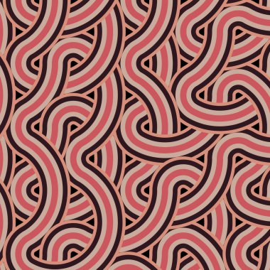 Renkli fayanslar, pürüzsüz rastgele birbirine bağlı dalgalı çizgiler deseni, bağlantı sanatı arkaplan tasarımı çizimi  