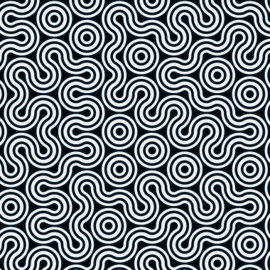 dalgalı ve eğri çizgileri olan renkli fayanslar, bağlantı sanatı arkaplan tasarımı illüstrasyonu 