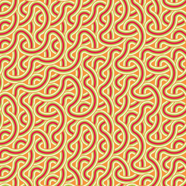 Renkli fayanslar, pürüzsüz rastgele birbirine bağlı dalgalı çizgiler deseni, bağlantı sanatı arkaplan tasarımı çizimi  