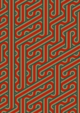 Renkli fayanslar, pürüzsüz rastgele birbirine bağlı dalgalı çizgiler deseni, bağlantı sanatı arkaplan tasarımı çizimi  