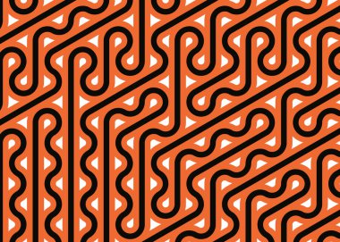 Renkli fayanslar, pürüzsüz rastgele birbirine bağlı dalgalı çizgiler deseni, bağlantı sanatı arkaplan tasarımı çizimi  