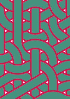 Renkli fayanslar, pürüzsüz rastgele birbirine bağlı dalgalı çizgiler deseni, bağlantı sanatı arkaplan tasarımı çizimi  