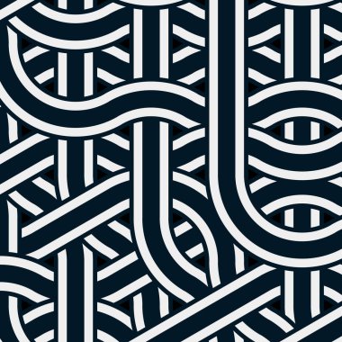 Renkli fayanslar, pürüzsüz rastgele birbirine bağlı dalgalı çizgiler deseni, bağlantı sanatı arkaplan tasarımı çizimi  