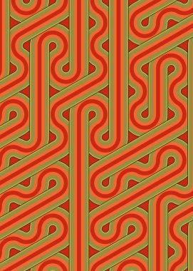 Renkli fayanslar, pürüzsüz rastgele birbirine bağlı dalgalı çizgiler deseni, bağlantı sanatı arkaplan tasarımı çizimi  