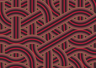 Renkli fayanslar, pürüzsüz rastgele birbirine bağlı dalgalı çizgiler deseni, bağlantı sanatı arkaplan tasarımı çizimi  