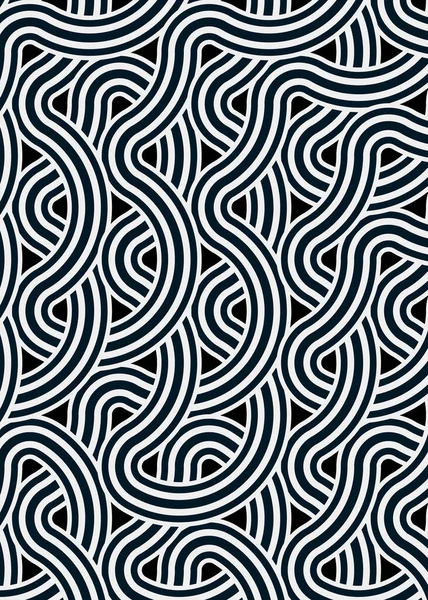 Барвиста Плитка Безшовним Випадковим Переплетенням Хвилястих Ліній Візерунком Ілюстрація Дизайну — стоковий вектор
