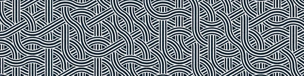シームレスなランダムな織り波線パターンとカラフルなタイル 接続アートの背景デザインイラスト — ストックベクタ
