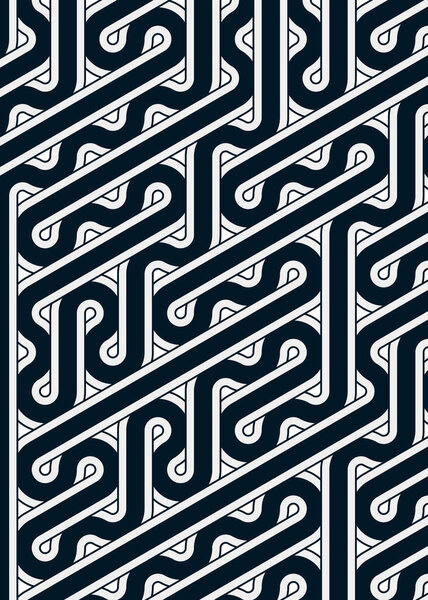 colorful tile with seamless random interweaving wavy lines pattern, connection art background design illustration  