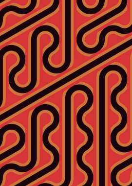 Renkli fayanslar, pürüzsüz rastgele birbirine bağlı dalgalı çizgiler deseni, bağlantı sanatı arkaplan tasarımı çizimi  