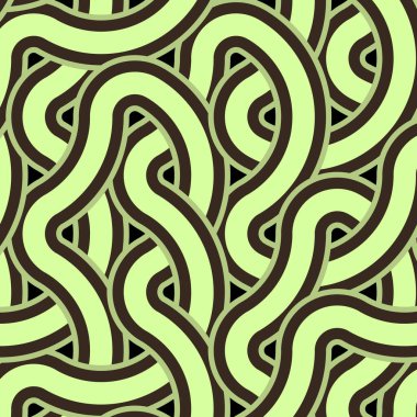 Renkli fayanslar, pürüzsüz rastgele birbirine bağlı dalgalı çizgiler deseni, bağlantı sanatı arkaplan tasarımı çizimi  