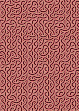 Renkli fayanslar, pürüzsüz rastgele birbirine bağlı dalgalı çizgiler deseni, bağlantı sanatı arkaplan tasarımı çizimi  