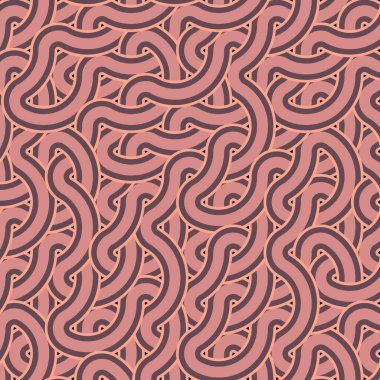 Renkli fayanslar, pürüzsüz rastgele birbirine bağlı dalgalı çizgiler deseni, bağlantı sanatı arkaplan tasarımı çizimi  