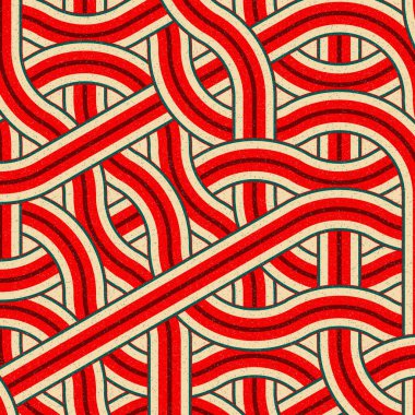 Renkli fayanslar, pürüzsüz rastgele birbirine bağlı dalgalı çizgiler deseni, bağlantı sanatı arkaplan tasarımı çizimi  